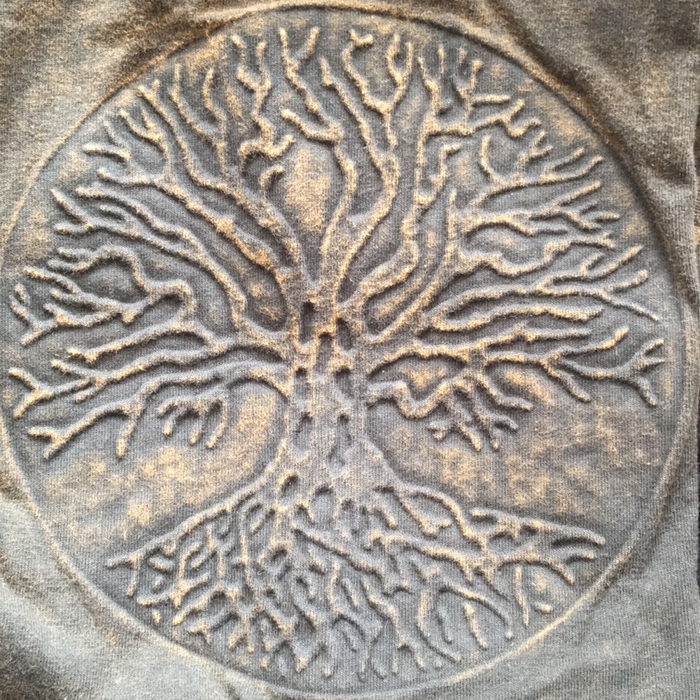 T-shirt-stone washed XL thick cotton green
